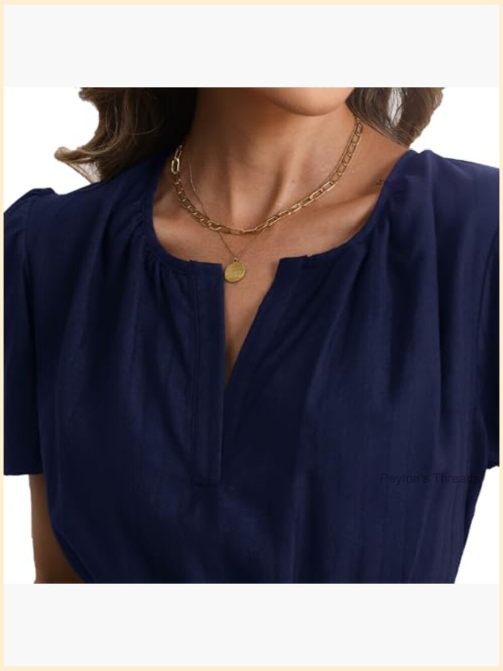 Maxi Dress with Pockets Short Sleeve V-Neck Elastic Waist Boho Casual - Picture 5 of 7